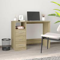 Bureau met lades 102x50x76 cm bewerkt hout sonoma eikenkleurig - thumbnail