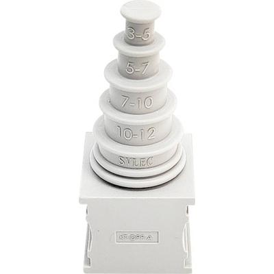 TRU COMPONENTS ELT M1 Kabeldoorvoering Gegroefd Klem-Ø (max.) 12 mm Elastomeer Grijs 1 stuk(s)