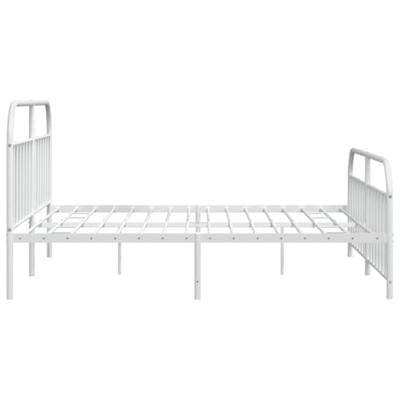 Bedframe met hoofd- en voeteneinde metaal wit 200x200 cm Bedframe met hoofd- en voeteneinde metaal wit 200x200 cm