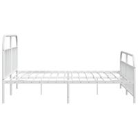 Bedframe met hoofd- en voeteneinde metaal wit 200x200 cm - thumbnail