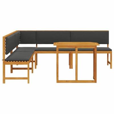 Tuinbankset 4 pcs Bruin Massief acaciahout