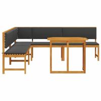 Tuinbankset 4 pcs Bruin Massief acaciahout - thumbnail