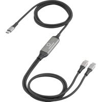 Renkforce RF-6721084 USB-C Y-kabel USB 2.0 USB-C stekker 1.50 m Zwart - thumbnail