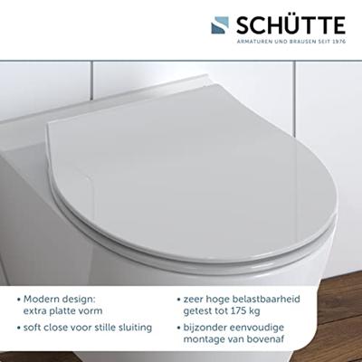 Schutte Duroplast WC-bril SLIM GREY met soft-close en quick-release | grijs
 82702 - thumbnail