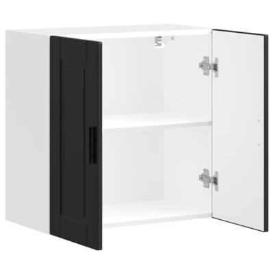 Keukenwandkast Porto bewerkt hout zwart