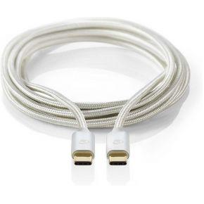 USB 3.0 Kabel voor Synchroniseren, Opladen en AV-Ondersteuning | Verguld 1,0m | USB C Male naar USB C Male | Voor Aansluiten van Smartphones en Mobiele Apparaten