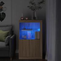 Bijzetkast met LED-verlichting bewerkt hout sonoma eikenkleurig - thumbnail