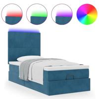 Ottoman bed met matrassen en LED's 100x200cm fluweel - thumbnail