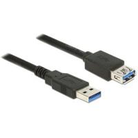 Delock USB-kabel USB 3.2 Gen1 (USB 3.0 / USB 3.1 Gen1) USB-A stekker, USB-A bus 1.00 m Zwart Vergulde steekcontacten 85054 - thumbnail