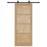Schuifdeur met Hardware Set 'ORKDAL'Massief Verweerd Grenen - thumbnail