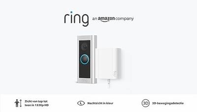 ring Video Doorbell Pro Plugin 2 Buitenunit voor Video-deurintercom via WiFi WiFi Nikkel (mat)