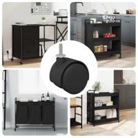 Wielen 12 pcs Zwart 40,1 x 40,1 x 37,8 mm PP en IJzer - thumbnail