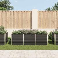 Plantenbak verhoogd 240x80x77 cm gegalvaniseerd staal antraciet - thumbnail
