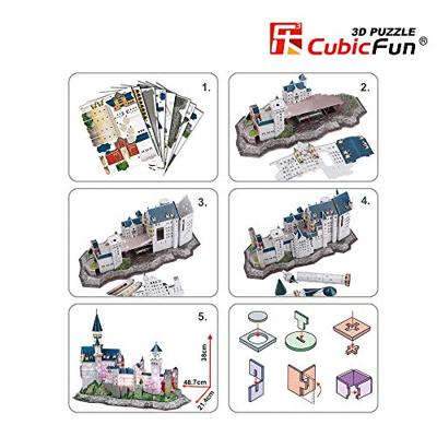 Cubic Fun 3D Puzzel Neuschwanstein Castle + LED Verlichting 128 Stukjes