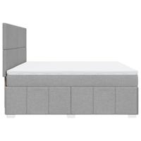 Boxspring met matras stof lichtgrijs 180x200 cm - thumbnail