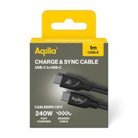 Aqiila USB-C-kabel USB 2.0 USB-C stekker 1.00 m Zwart AQCBPBICB2BD867 - thumbnail