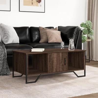 Salontafel 100x51x40 cm bewerkt hout bruin eikenkleur
