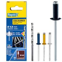 Rapid Automotive blindklinknagels Ø4,8 x 16 mm, 32 stuks + boor - 5000404 - 5000404 - thumbnail