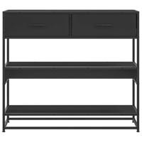 Wandtafel 90x35x80 cm bewerkt hout zwart - thumbnail