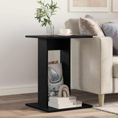 Bijzettafel Zwart Eiken 45 x 40 x 62,5 cm Bewerkt hout