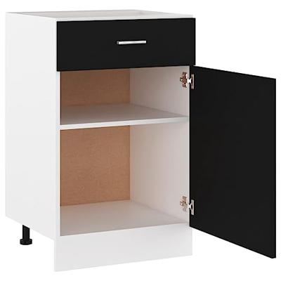 Onderkast met lade Lyon 50x46x81,5 cm bewerkt hout zwart