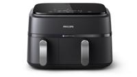 Philips 3000 series NA351/00 friteuse Dubbel 9 l Vrijstaand 2750 W Heteluchtfriteuse Zwart, Zilver - thumbnail