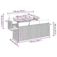 7-delige Loungeset met kussens poly rattan acacia zwart - thumbnail