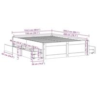 Bedframe zonder matras met lades grenenhout wasbruin 150x200 cm - thumbnail