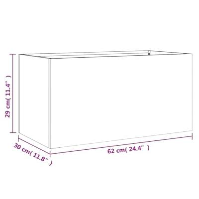 VidaXL Plantenbak 62x30x29 cm gegalvaniseerd staal zilverkleurig