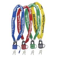 Masterlock Steel chain 90cm x Ø 6mm - padlock 40mm w/2 keysnylon sleeve - colour - 8390EURDPROCOL - thumbnail