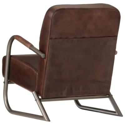 Fauteuil echt leer bruin