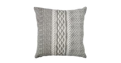 Katoenen Sierkussen Big Knit Grijs-Wit (40 x 40 cm)