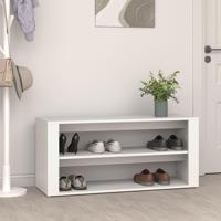 VidaXL Schoenenrek 100x35x45 cm bewerkt hout wit - thumbnail