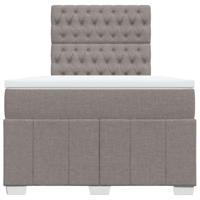 Boxspring met matras stof taupe 120x190 cm - thumbnail