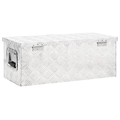 VidaXL Opbergbox 70x31x27 cm aluminium zilverkleurig VidaXL Opbergbox 70x31x27 cm aluminium zilverkleurig