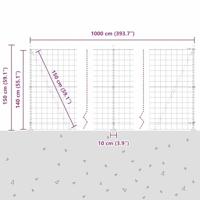 VidaXL Hek met paal groen 1,4 x 10 m staal en pvc - thumbnail