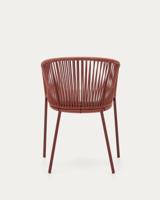 Kave Home Yanet tuinstoel Lounge Zitgedeelte van mesh Rugsteun van gaas Ethyleen-vinylacetaat-schuim (EVA), Stof/Weefsel, Gegalvaniseerd staal Roze - thumbnail