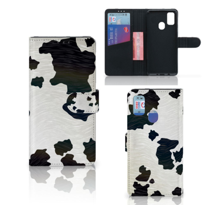 Samsung Galaxy M21 | M30s | Telefoonhoesje | Met pasjeshouder | Koeienvlekken Samsung Galaxy M21 | M30s | Telefoonhoesje | Met pasjeshouder | Koeienvlekken