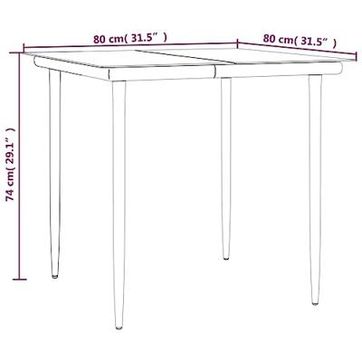 5-delige Tuinset textileen en staal zwart