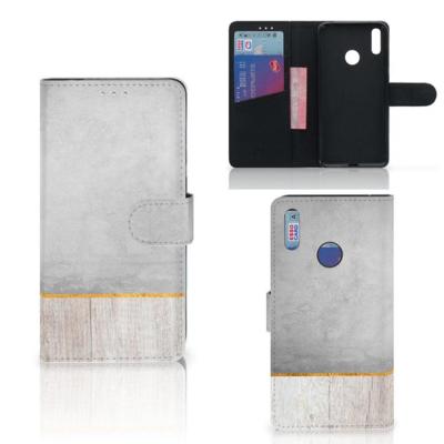 Huawei Y7 (2019) | Book Style Case | Wood Concrete