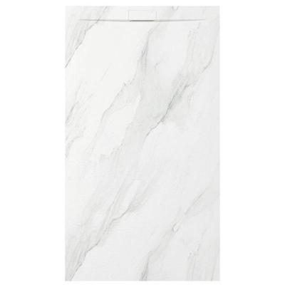 Zenon Essenza Minimal douchevloer - 120x80cm - antislip - antibacterieel - mineraalmarmer - rechthoek - Marble white (wit) 400000000000044812
