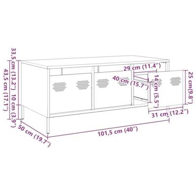 Salontafel 101,5x50x43,5 cm koudgewalst staal roze