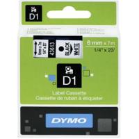 Dymo D1 tape 6 mm, zwart op wit - thumbnail