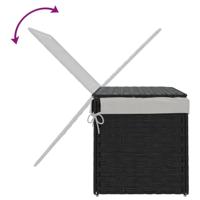 VidaXL Wasmand met deksel 55,5x35x34 cm poly rattan zwart - thumbnail