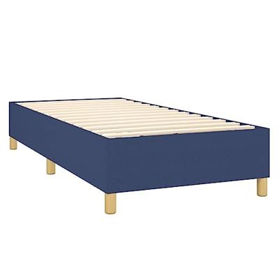 Boxspring met matras stof blauw 90x200 cm