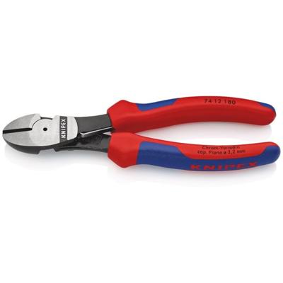 Knipex kracht-zijsnijtang zwart geatramenteerd met meer-componentengrepen 180 mm - 7412180 Knipex kracht-zijsnijtang zwart geatramenteerd met meer-componentengrepen 180 mm - 7412180
