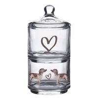 Clayre & Eef Voorraadpot Deksel Ø 10x21 cm Glas Rond Teckel - thumbnail