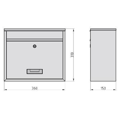 Basi 2170-0661 BK 900 Brievenbus Staal Zilver Sleutelslot