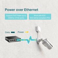 TP-Link 5-Port Gigabit Desktop PoE Switch with 4-Port PoE+, 65 W for all PoE ports, Metal Casing, Plug and Play, Ideal for IP Surveillance and Access Point(TL-SG1005P) - thumbnail