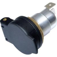 ProCar Bordspannungs-Einbau-Steckdose, Metall Norm-stopcontact met deksel Stroombelasting (max.): 16 A Geschikt voor Genormaliseerde en universele stekkers - thumbnail